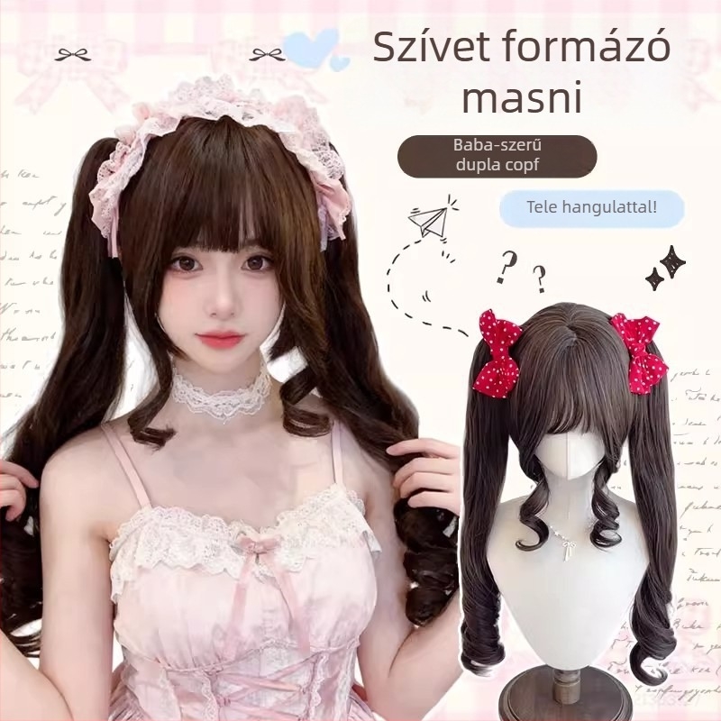 Ponytail paróka klippel, leválasztható Lolita dupla copf – magas hőmérsékletű szálak, mechanizmus, modell Mga-y0032+2107, nőknek