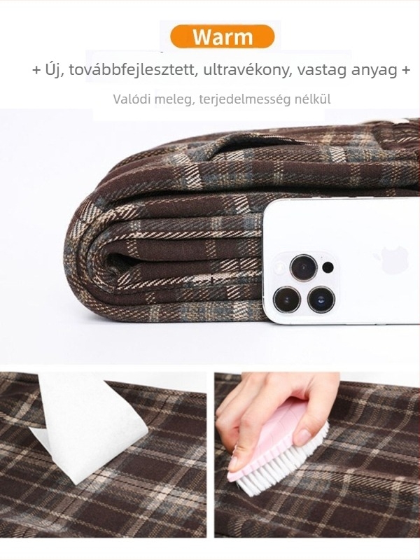 terhességi kockás széleslábú nadrág téli fleece-béléssel, vastag, pocak-támogatás nélküli, kényelmes hosszú nadrág alacsony termetű nőknek