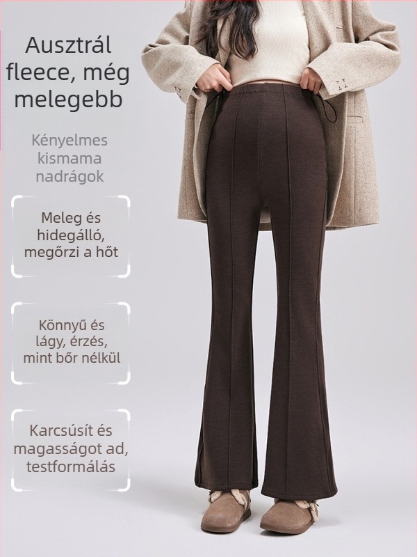 Kismama nadrágok, magas derekú, bő szabású, hosszú, vastag poliészter és elasztán