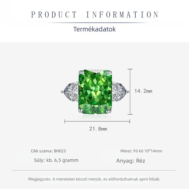 Geometriai réz gyűrű, téglalap alakú dizájn, elektroplakált felület, női divatkiegészítő