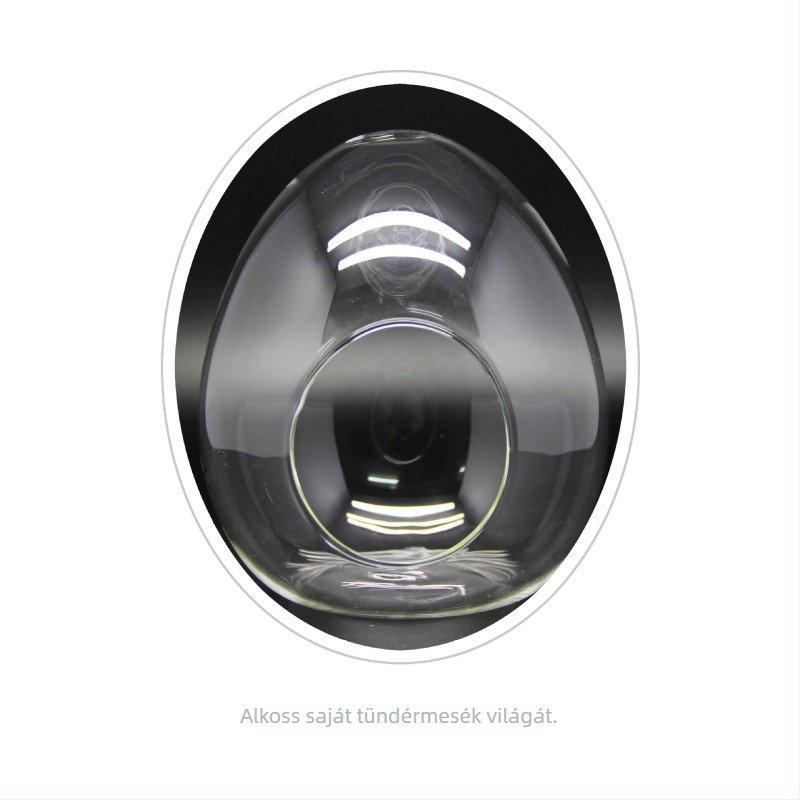 Moha díszített tojás alakú üveg – mini mikro tájkert konténer, fújt magas boroszilikat üveg, DIY testreszabható (Material: High Borosilate Glass; Process: Blowing; Style: Geometry; Customization: Yes)