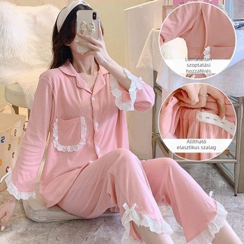 Anyasági ruházat szoptatáshoz és alváshoz – nyári vékony stílus, TR anyag, PVC 90–95%, háromnegyedes ujj, POLO gallér, kínai stílus