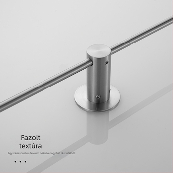 Fürdőszobai törölközőtartó rozsdamentes acélból, egypálkás, modern minimál dizájn, teherbírás 3-5 kg
