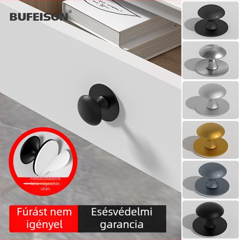 Csavar nélküli, öntapadó rozsdamentes acél fogantyú elektroplattált felülettel, szekrényekhez, fiókokhoz és üveges ajtókhoz