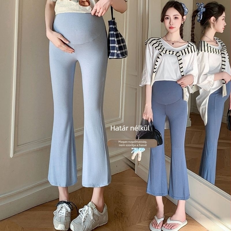 Kismama harangnadrág állítható – hasi támasz, közepes vastagságú poliészter, laza szabás, nyári viselet