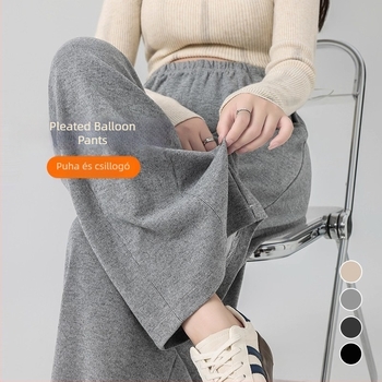 Kismama nadrág, tavasz-ősz, laza szabás, has támasz nélkül, hossz 9/10, poliészter ≥95%, 2025