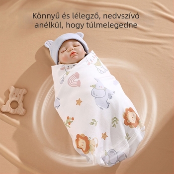 JOYNCLEON 100% pamutból készült babafogó kendő, állatmintás, őszi-téli, újszülöttek 0–1 év