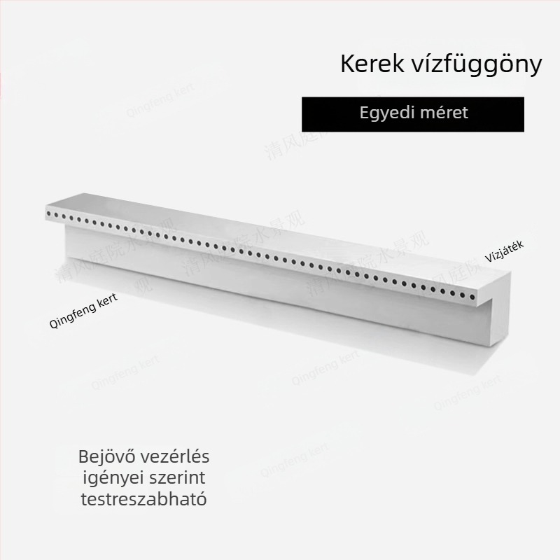 Programozható szökőkút halastóhoz, falon keresztüli vízpermettel, 304 rozsdamentes acél, tájképi vízesés