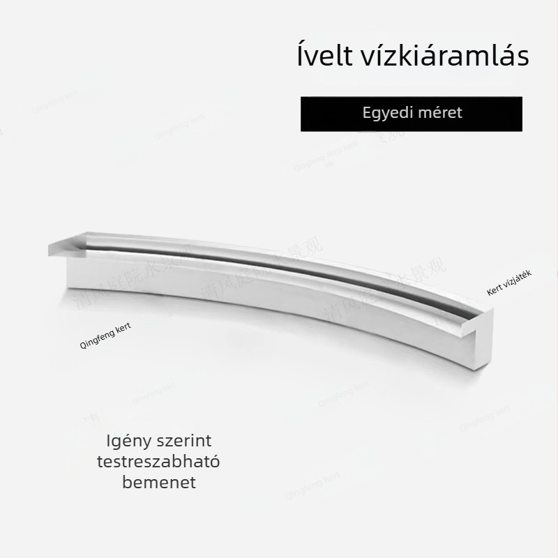 Programozható szökőkút halastóhoz, falon keresztüli vízpermettel, 304 rozsdamentes acél, tájképi vízesés