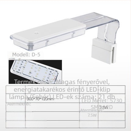 Jeneca akvárium LED kliplámpa víz növényekhez – ABS, 3.8W, klipszes kialakítás