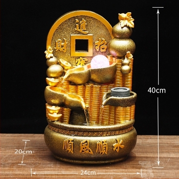 Üvegből készült asztali párásító Feng Shui vízkerék szökőkúttal, kézzel festett, testreszabható, új kínai stílus