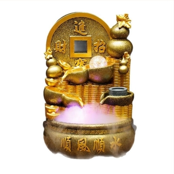 Üvegből készült asztali párásító Feng Shui vízkerék szökőkúttal, kézzel festett, testreszabható, új kínai stílus