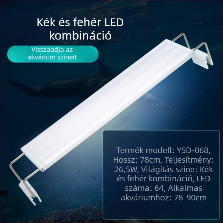 Akvarislámpa - vízálló, teljes spektrumú, kompakt, ultra‑fényes, konzolra szerelhető (Anyag: PU; Súly: Egyéb; Behozatal: Nem; Márka: Semmi)
