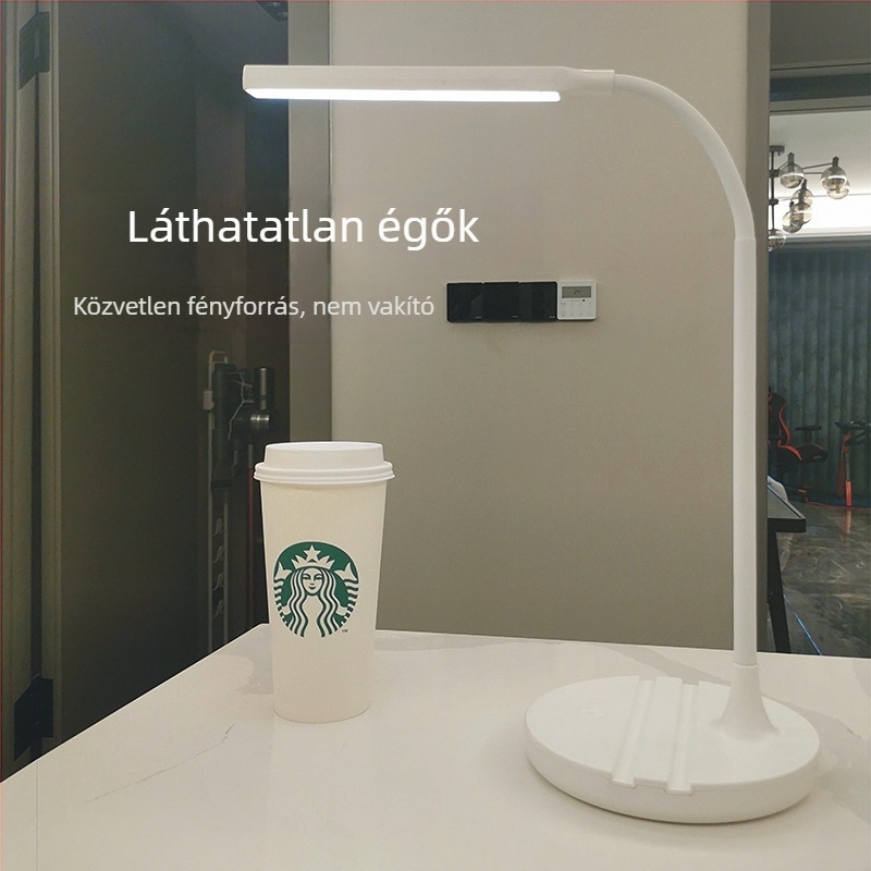 LED szemvédő asztali lámpa, újratölthető beépített akkumulátorral és hálózati csatlakozási lehetőséggel, érintéses kapcsoló, CRI ≥90, LED fényforrás, alapvilágítás, Modell TD-01