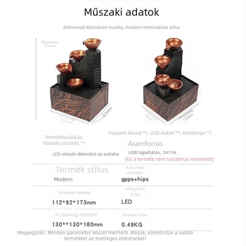 Vízfolyás lámpa – asztali dekoráció, Musen Tang, Golden Ladder Running Water sorozat