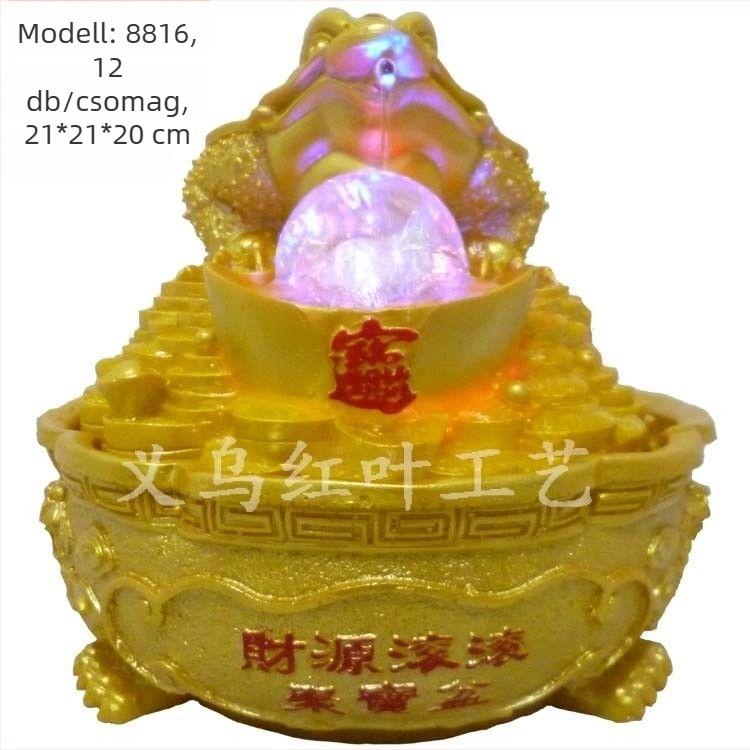 Gyanta szökőkút Feng Shui kerékkel beltéri asztali bonsai dekorációhoz