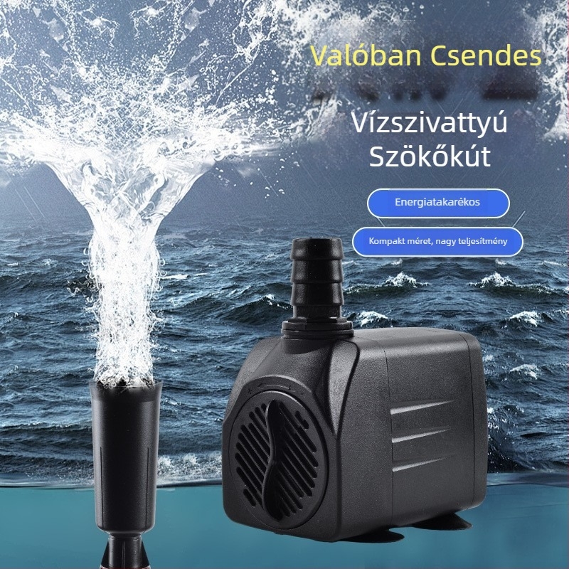 Kis kőszikla tó dekorációs fúvóka teljes készlet halastóhoz, merülő szivattyú, gomba alakú fej, mintázó permet