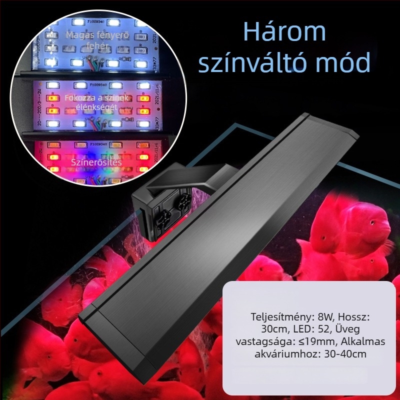 LED klipszes lámpa akváriumhoz, mini vízálló klipszes lámpa halak és vízi növények számára, energiahatékony