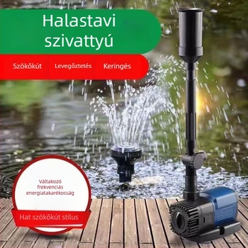 Beépíthető kerti tó szökőkút szivattyú – bronz, spirálcentrifugál szivattyú, vízpermet funkció, keramikus vízáramlás