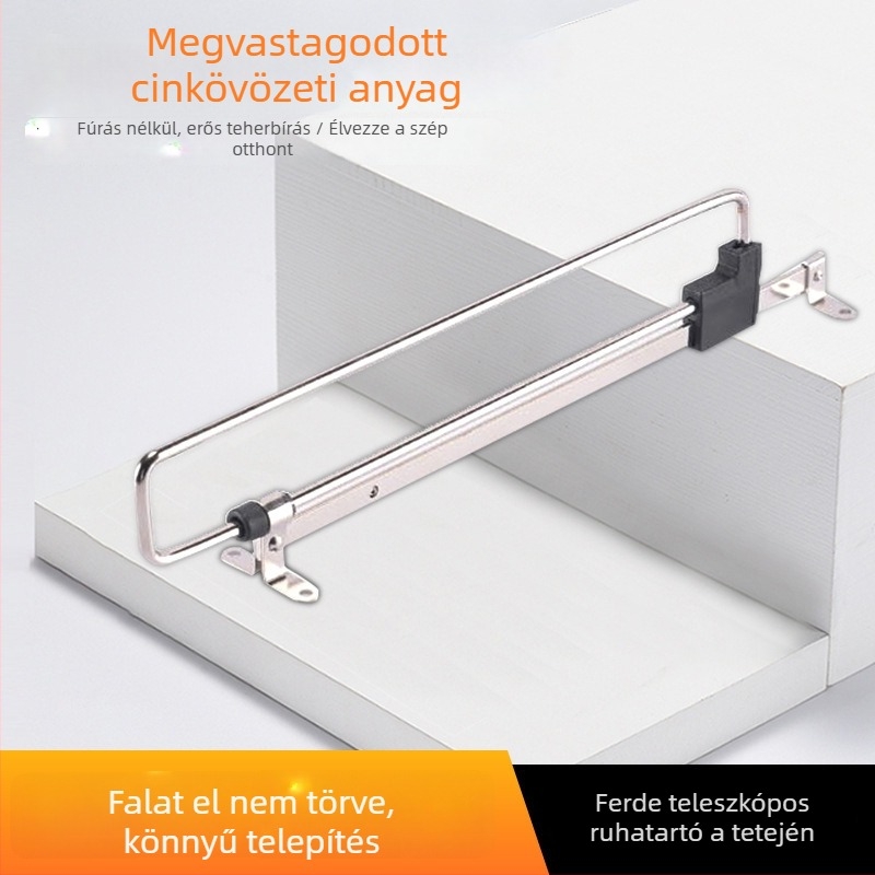 Mozgatható kihúzható ruhafogas – hidegen hengerelt acél, krómozott felület, modern minimalista dizájn, Honglesen
