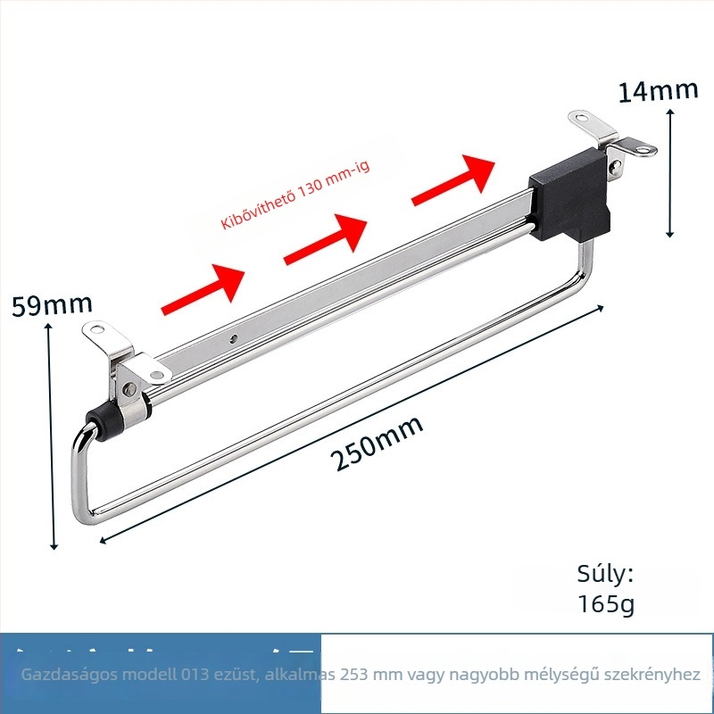 Mozgatható kihúzható ruhafogas – hidegen hengerelt acél, krómozott felület, modern minimalista dizájn, Honglesen