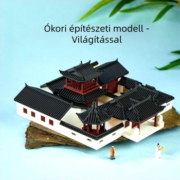 Íróasztalhoz való mini kert tájkép dísz - kínai stílus, műanyag, 3D nyomtatás, üzleti reklám ajándék