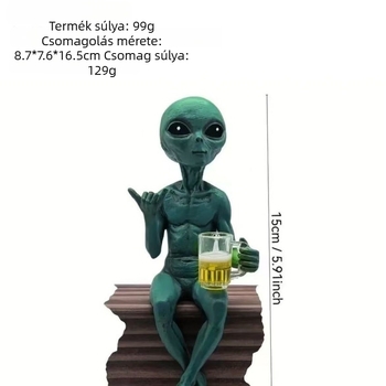 Gyanta szobor: űrlény UFO a kertbe – kültéri dekoratív szobor