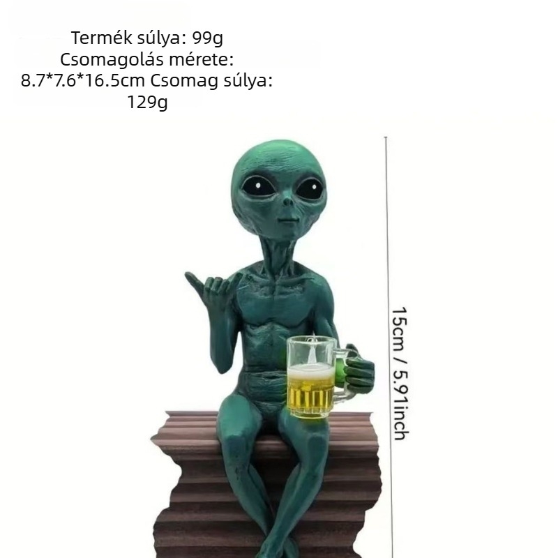 Gyanta szobor: űrlény UFO a kertbe – kültéri dekoratív szobor