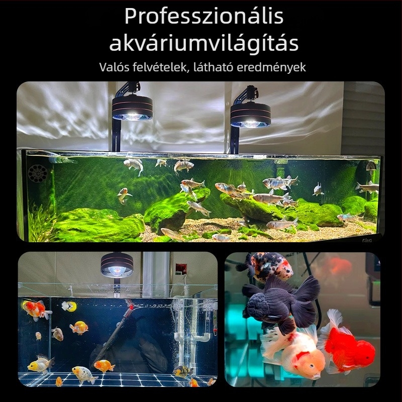 Teljes spektrumú akváriumi lámpa nappali fény szimulációval, időzítő és intelligens vezérlés, 80W, anyagok: üveg, alumínium ötvözet, ABS