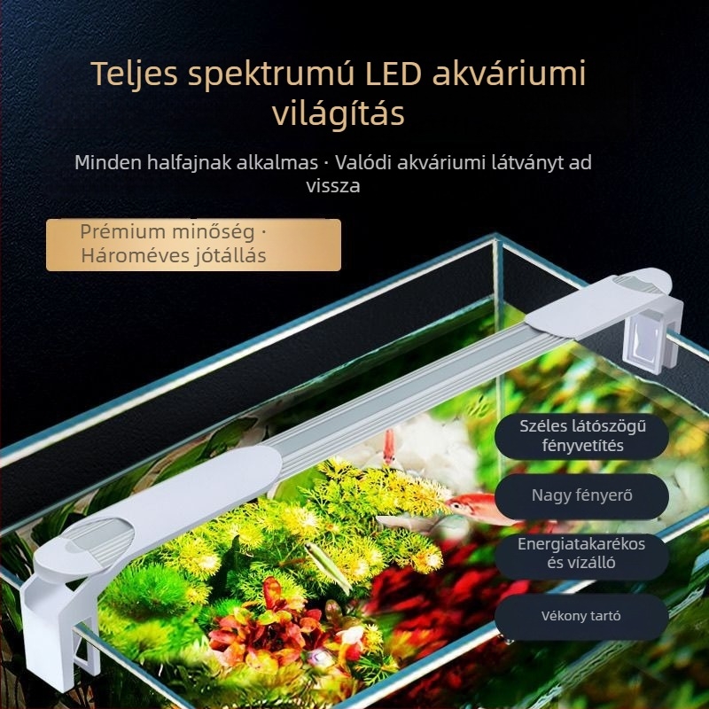 Kompakt, vízálló akváriumi lámpa teljes spektrummal vízinövényekhez