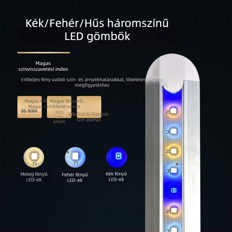 Kompakt, vízálló akváriumi lámpa teljes spektrummal vízinövényekhez