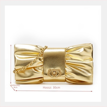 Íves masnis kézitáska PU bőrből, rejtett cipzáras zsebbel, zárócsattal, LAITIDIER