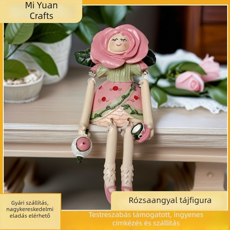 Rózsa angyal gyanta szobor, minimalist design; anyag: gyanta; felhasználás: nappali és iroda dekoráció; ajándék lehet ballagásra, születésnapra, költözésre