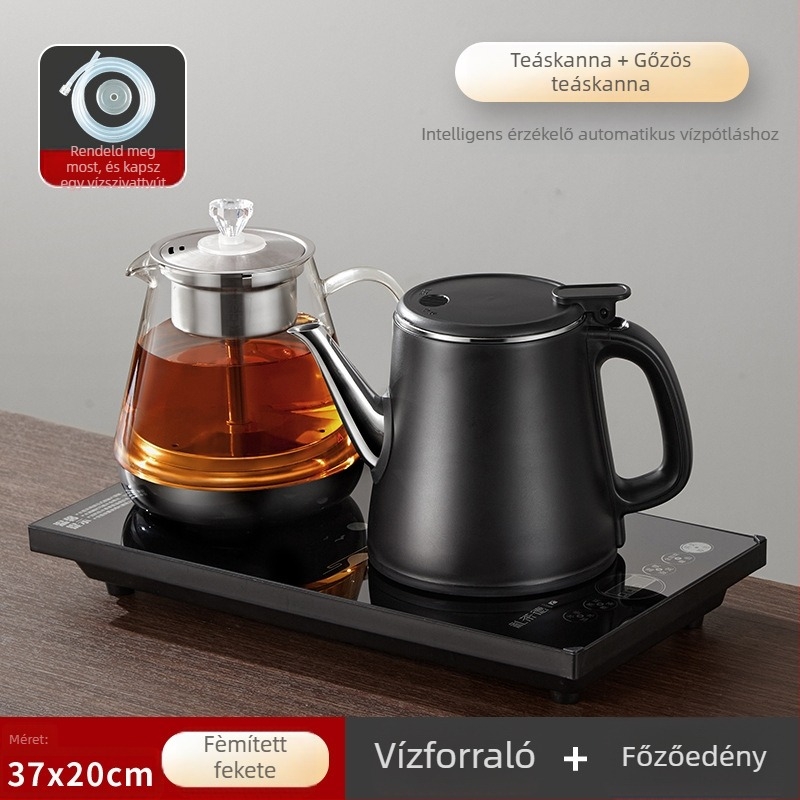 Beépített teázóasztal elektromos főzővel és vízpumpával – 2 indukciós égő, 1–2 L kapacitás, érintéses vezérlés, 1000–1500 W, 360° alap