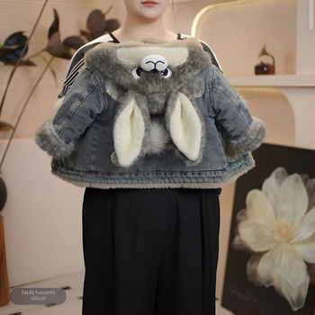 Gyerekek kapucnis kabátja, téli pamut, rajzfilm minta