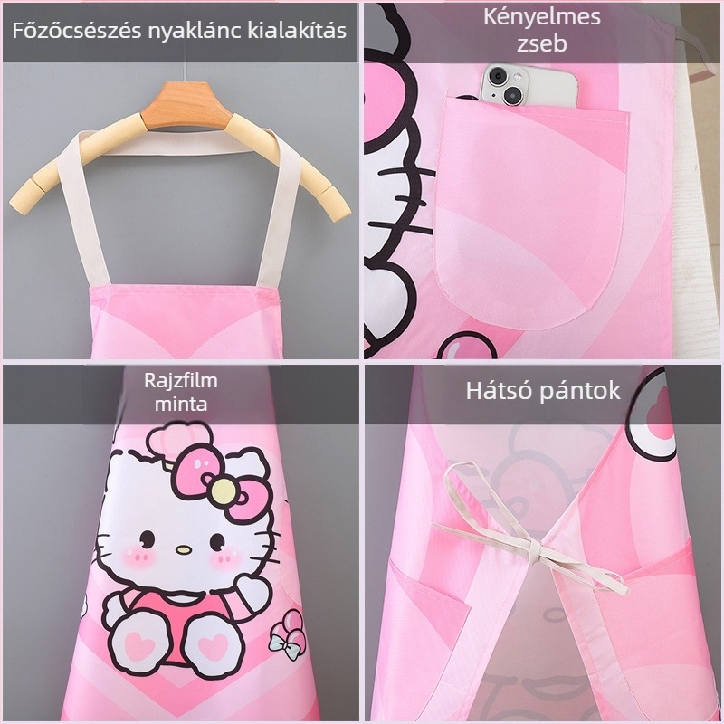 Hello Kitty rajzfilm kötény – ujjatlan, vízálló, kompozit anyagból, felnőtteknek