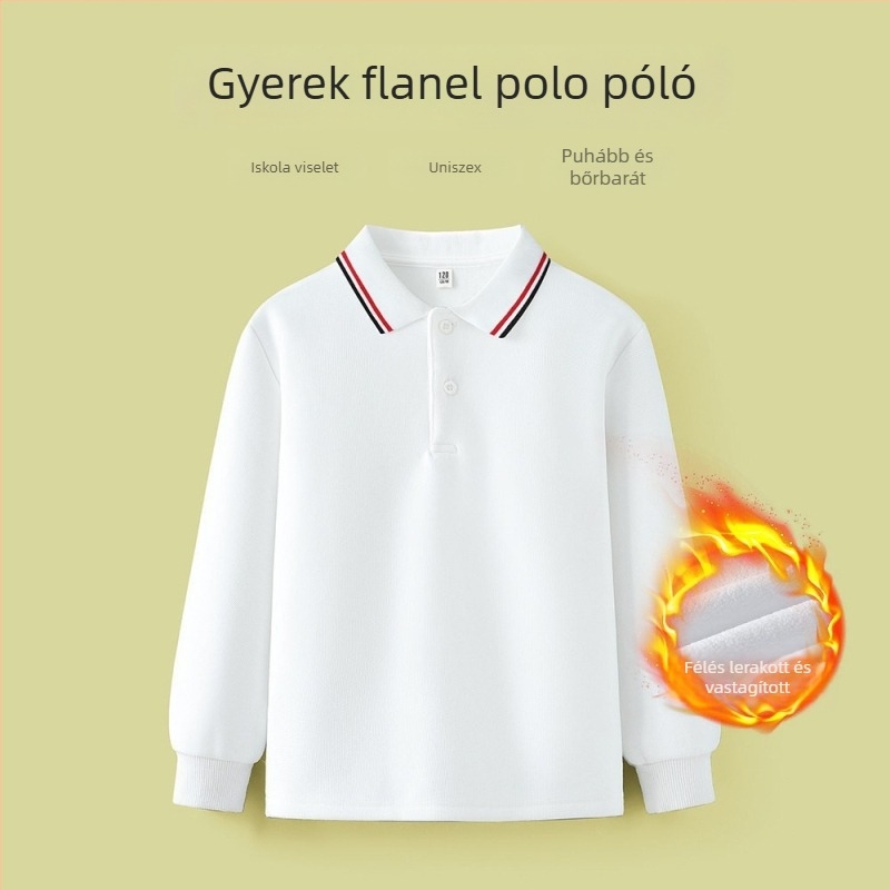 Gyerekeknek szóló póló - hosszú ujjú, pamutkeverék, sokoldalú stílus, egyszínű, téli viselet