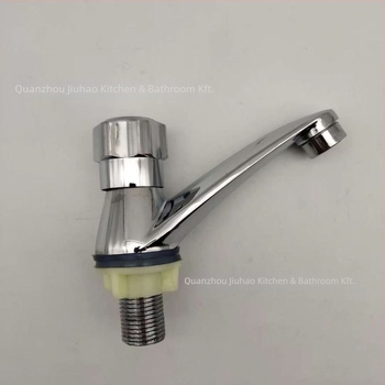 Asztali mosdócsap rozsdamentes acélból, egykaros hidegvíz-vezérléssel, kerámiás szeleppel, 20 mm bemenet/kimenet