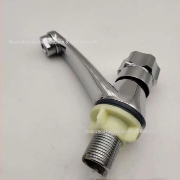 Asztali mosdócsap rozsdamentes acélból, egykaros hidegvíz-vezérléssel, kerámiás szeleppel, 20 mm bemenet/kimenet