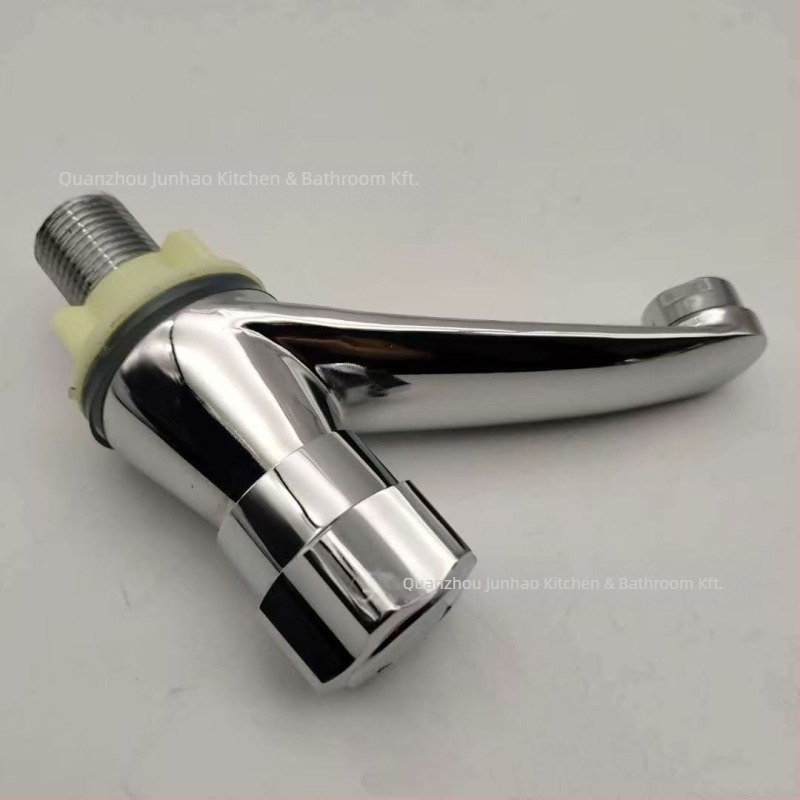 Asztali mosdócsap rozsdamentes acélból, egykaros hidegvíz-vezérléssel, kerámiás szeleppel, 20 mm bemenet/kimenet