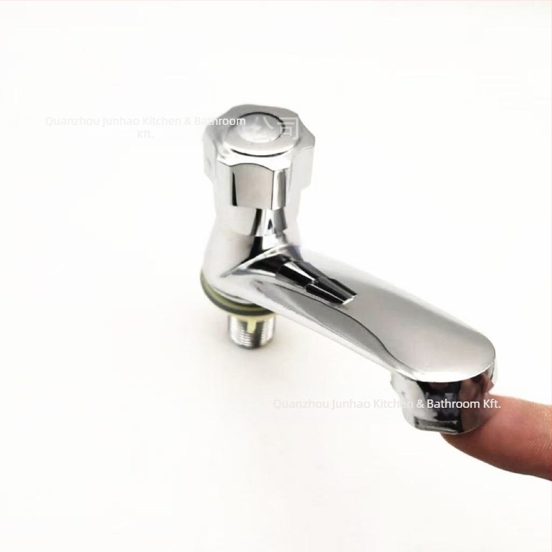 Asztali mosdócsap rozsdamentes acélból, egykaros hidegvíz-vezérléssel, kerámiás szeleppel, 20 mm bemenet/kimenet