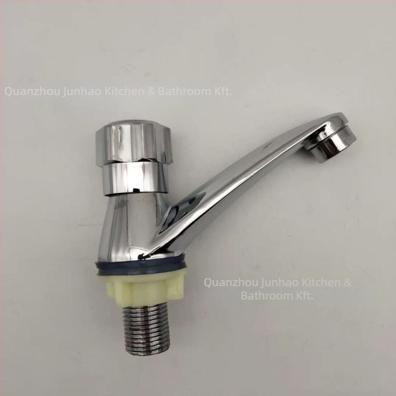 Asztali mosdócsap rozsdamentes acélból, egykaros hidegvíz-vezérléssel, kerámiás szeleppel, 20 mm bemenet/kimenet