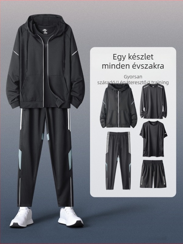 Férfi kapucnis, hosszú ujjú sportos szett – casual poliészter
