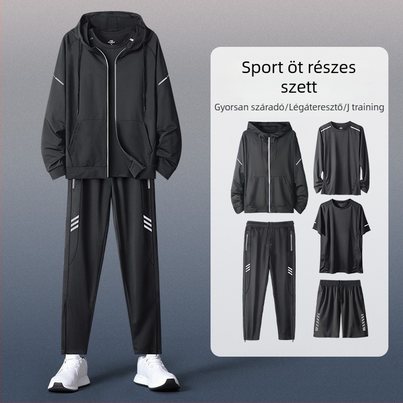 Férfi kapucnis, hosszú ujjú sportos szett – casual poliészter