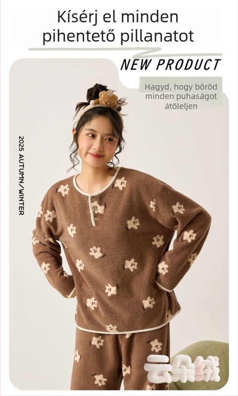 Wuji Liangpin – Yunshu Velvet otthoni készlet 2.0, női pizsama, koreai stílus, casual, bőrbarát