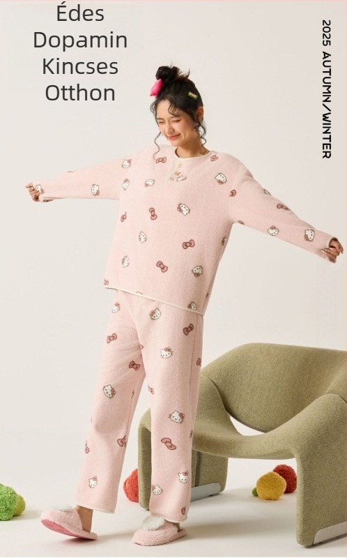 Wuji Liangpin – Yunshu Velvet otthoni készlet 2.0, női pizsama, koreai stílus, casual, bőrbarát