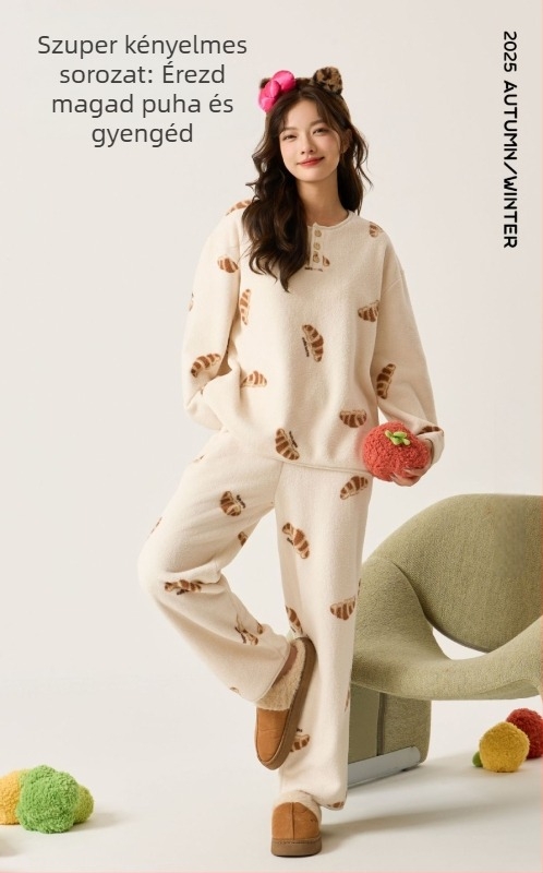 Wuji Liangpin – Yunshu Velvet otthoni készlet 2.0, női pizsama, koreai stílus, casual, bőrbarát