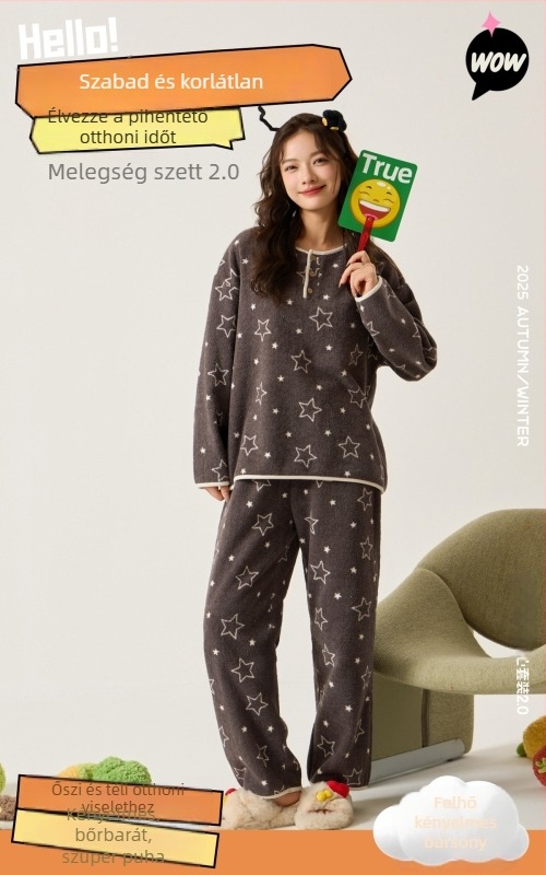 Wuji Liangpin – Yunshu Velvet otthoni készlet 2.0, női pizsama, koreai stílus, casual, bőrbarát