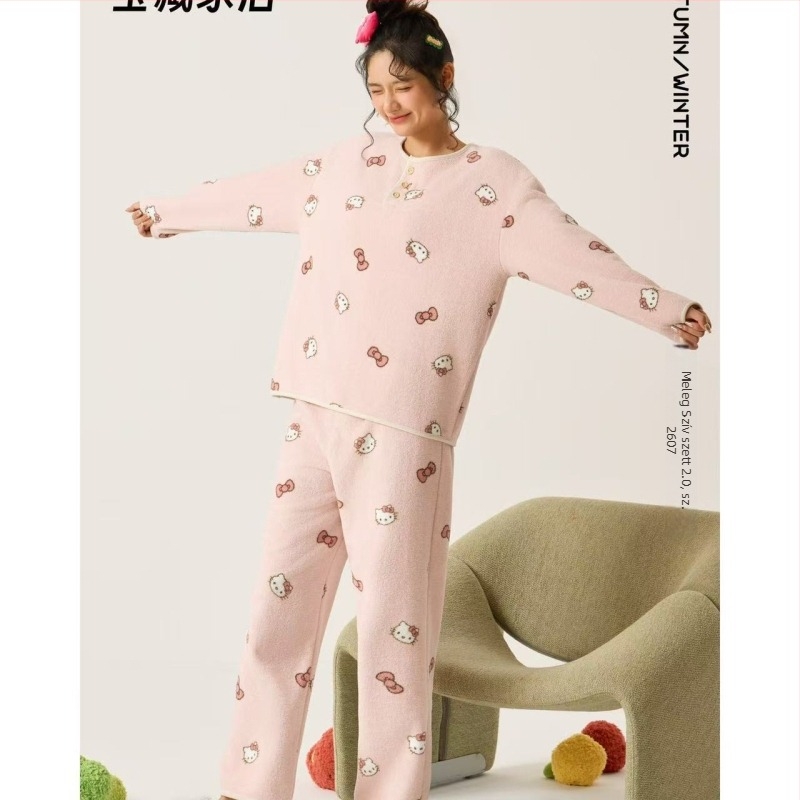 Wuji Liangpin – Yunshu Velvet otthoni készlet 2.0, női pizsama, koreai stílus, casual, bőrbarát