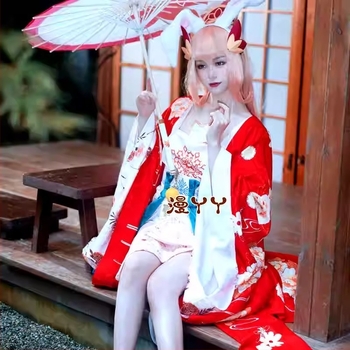 Cosplay ruhaszett Gongsun Li Jinghong tánc parókával és esernyővel - chiffon anyag, Lily Tower, játékokhoz és animációkhoz